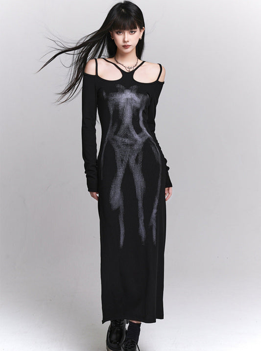 Black Artistic Ghost Dress