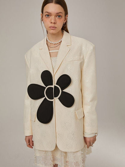 3d floral embroidered jacket