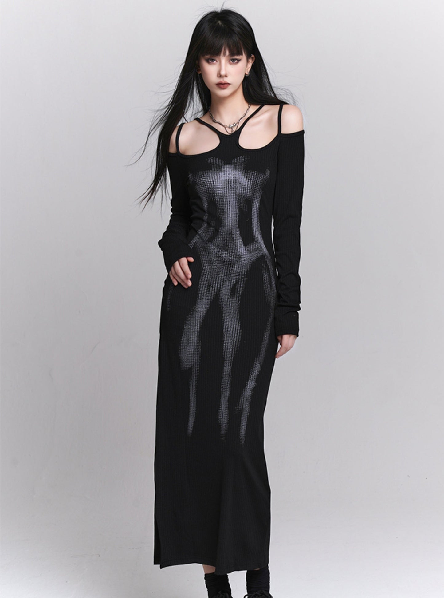 Black Artistic Ghost Dress