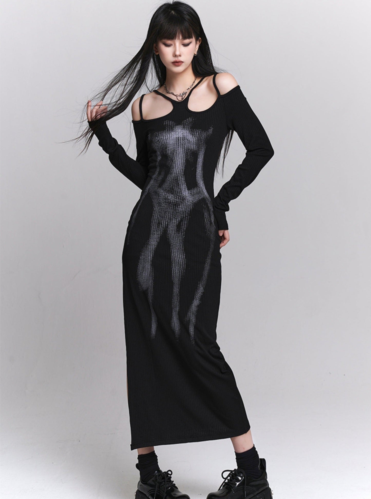 Black Artistic Ghost Dress