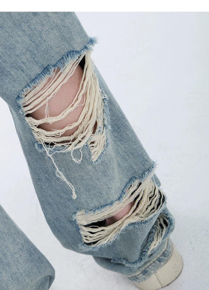 vintage grunge distressed wide-leg jeans