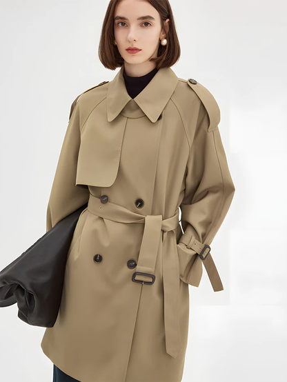 parisian autumn: vintage-inspired midi trench coat