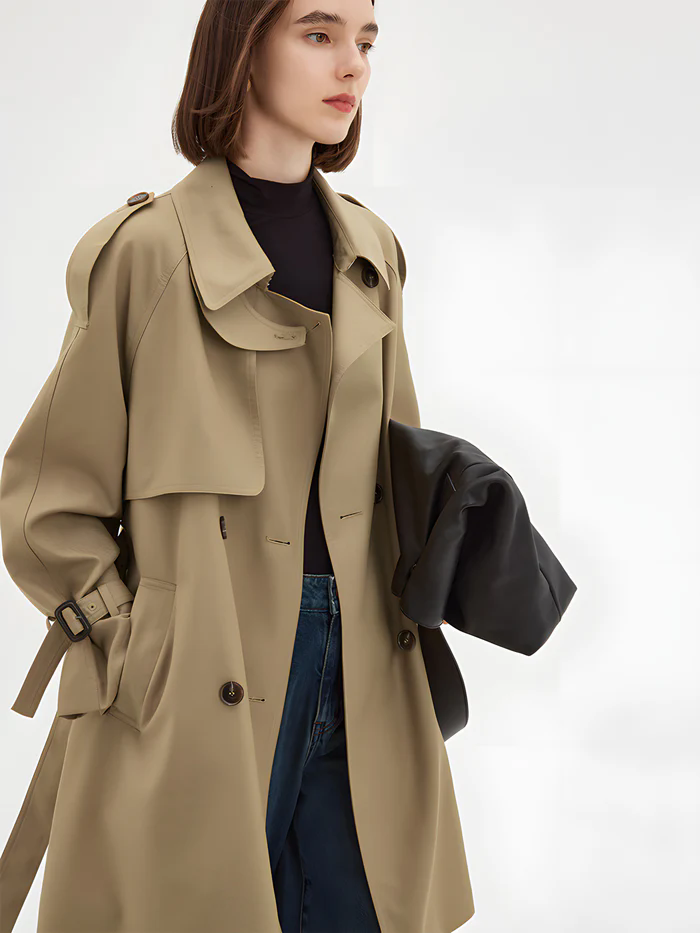 parisian autumn: vintage-inspired midi trench coat