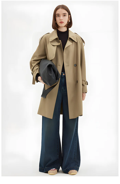 parisian autumn: vintage-inspired midi trench coat