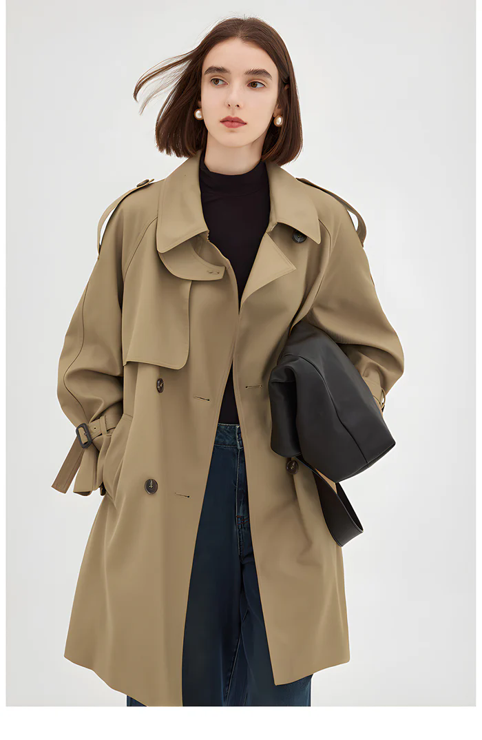 parisian autumn: vintage-inspired midi trench coat