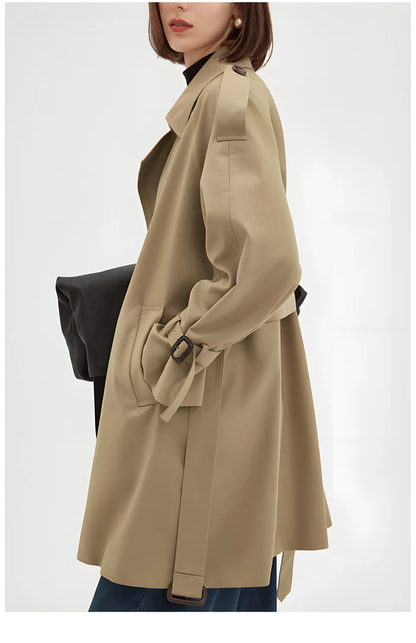 parisian autumn: vintage-inspired midi trench coat