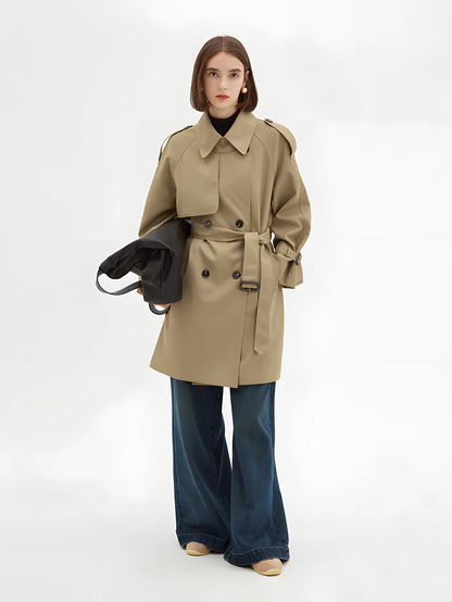 parisian autumn: vintage-inspired midi trench coat