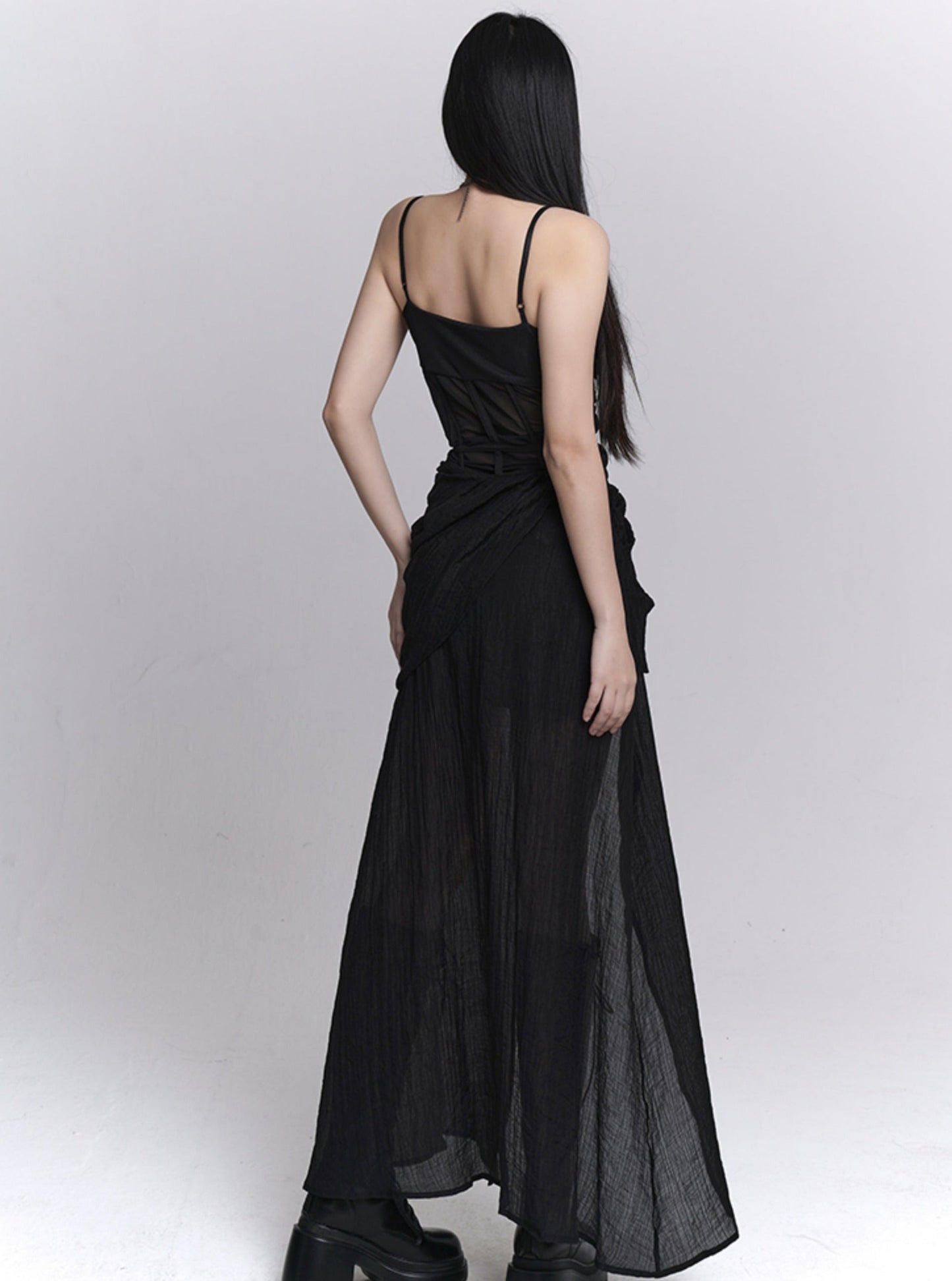 elegant black slip dress