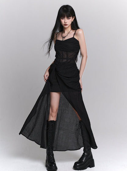 elegant black slip dress