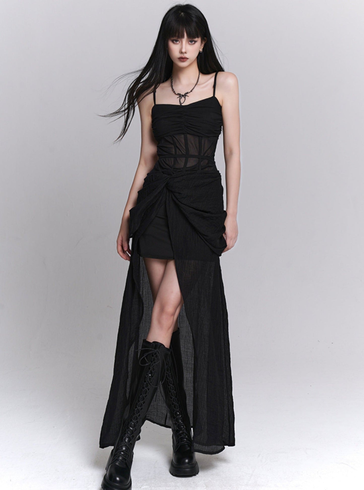 elegant black slip dress