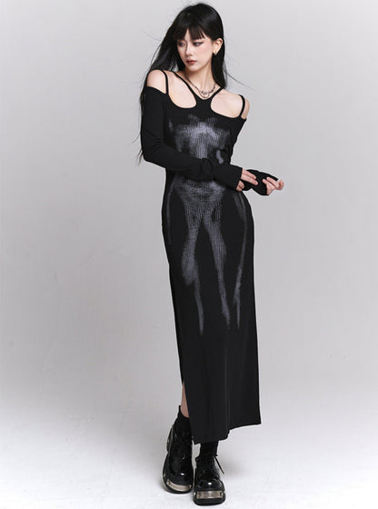 Black Artistic Ghost Dress