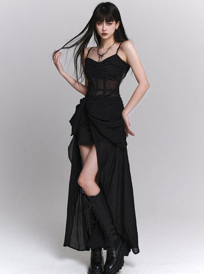 elegant black slip dress