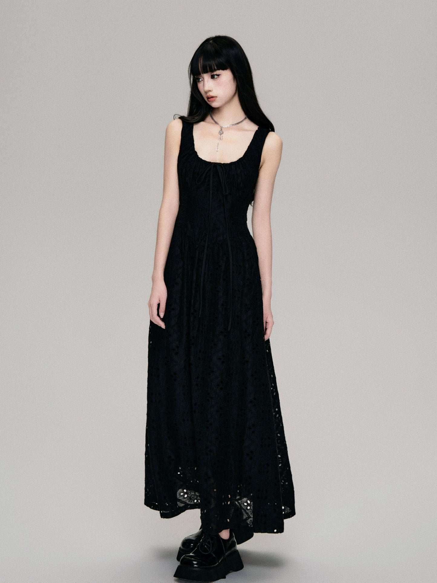 lace enchantment maxi dress - women's romantic full-length lace gown