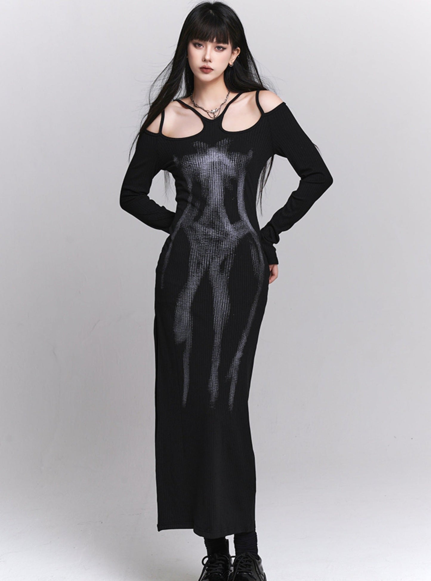 Black Artistic Ghost Dress